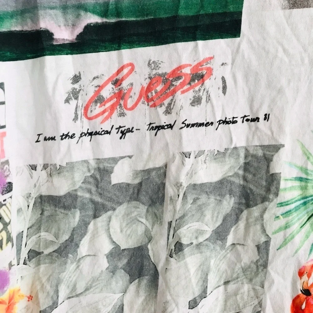 Guess | Short Sleeves Postcard Tee Mens Size M Organic Cotton Crewneck Pullover - Picture 11 of 14